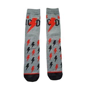 Classic Rockband ACDC Gray and Black  Size 6/5-11 (Fabric Socks Unisex) A